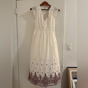 J. Crew Cream Sleeveless V-Neck Maxi Sundress